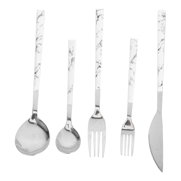 LOLIPPYY 1Set Stainless Steel Cutlery Kit with Marble Handle Comfortable Grip Flatware for Home and Restaurant