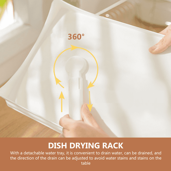 LOLIPPYY 1Set Stainless Steel Dish Rack White for Kitchen Countertop with Drain and Utensil Storage