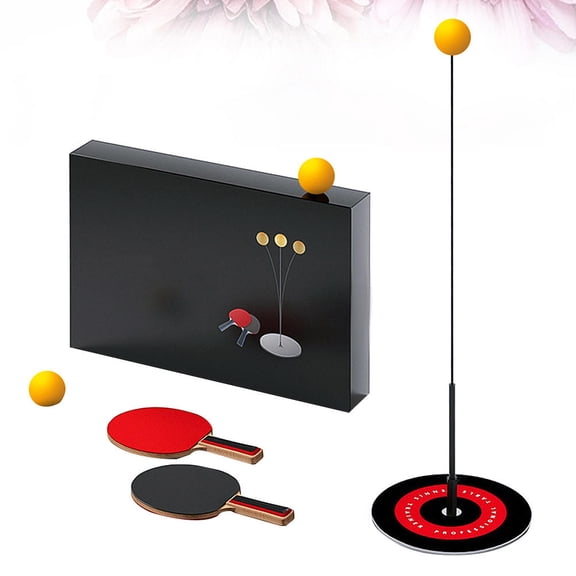 LOLIPPYY 1Set Table Tennis Trainer Device with Elastic Flexible Shaft and Racket for Sports Use Assorted Color