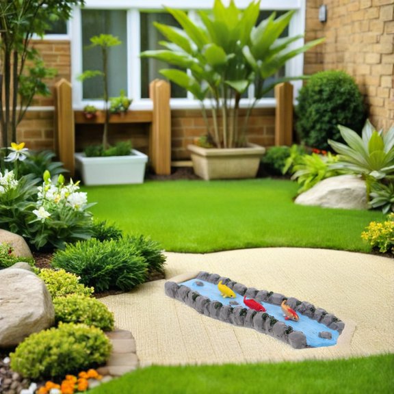 LOLIPPYY 1Set Tiny River Stream Model Resin Fairy Garden Ornament for Micro Landscape Decoration