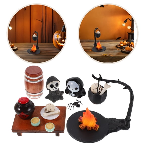 LOLIPPYY 1Set Tiny Skull Figurines Decor Accessories for Dollhouse and Seasonal Displays