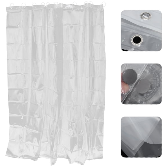 LOLIPPYY 1Set Transparent Water Proof Shower Curtain for Bathroom with Easy Care Material