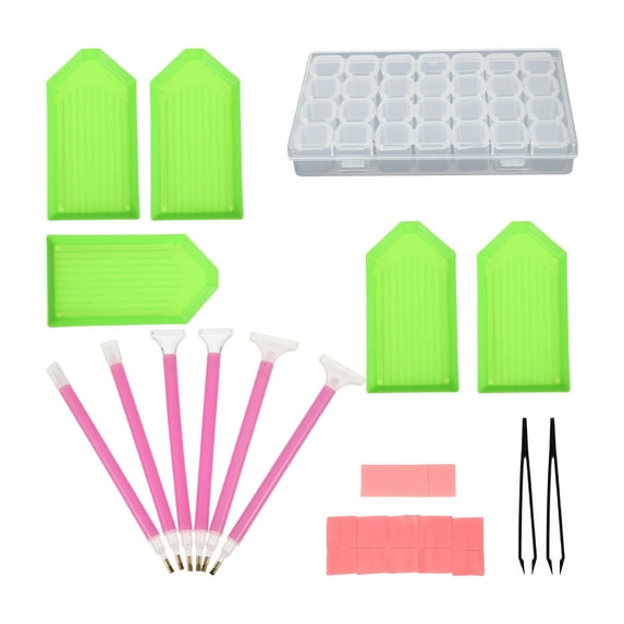 LOLIPPYY Bead Organizer with Storage Compartments and Rhinestone Painting Pen for Jewelry Crafting and Craft Storage