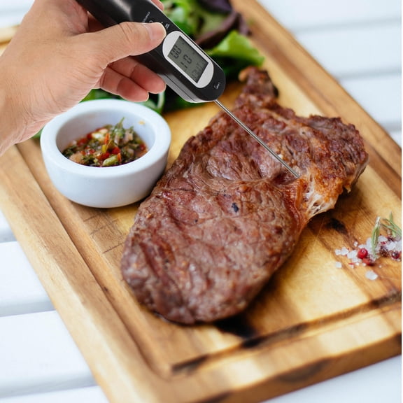 LOLIPPYY USB Rechargeable Black BBQ Thermometer with Fast Digital Temperature Gauge - Quick Read Grill Cooking Meat Probe