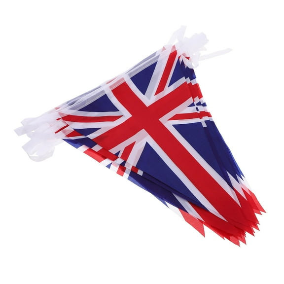 LOLIPPYY 1Set Union Jack Flag Bunting Party Scene Layout Hanging Banners Polyester