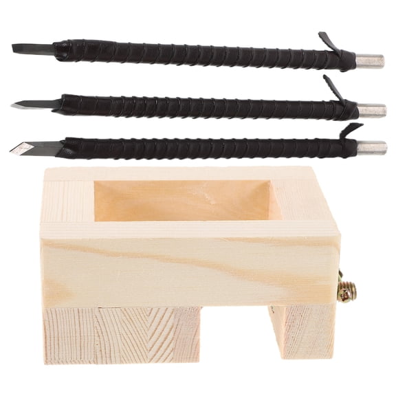 LOLIPPYY 1Set Versatile Black Wood Carving Tool Set with Ergonomic Grip and Multiple Heads for Carving