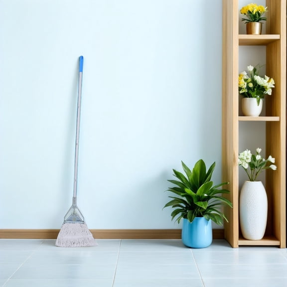 LOLIPPYY Triangle Mop Set with Plastic Clips and Detachable Replacement , Versatile Floor Cleaning Tool for Home and Office