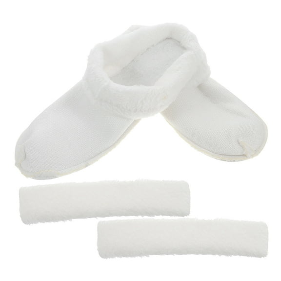 LOLIPPYY 1Set Warm Plush Slipper Liners with Washable Cotton Inner for Home Use White