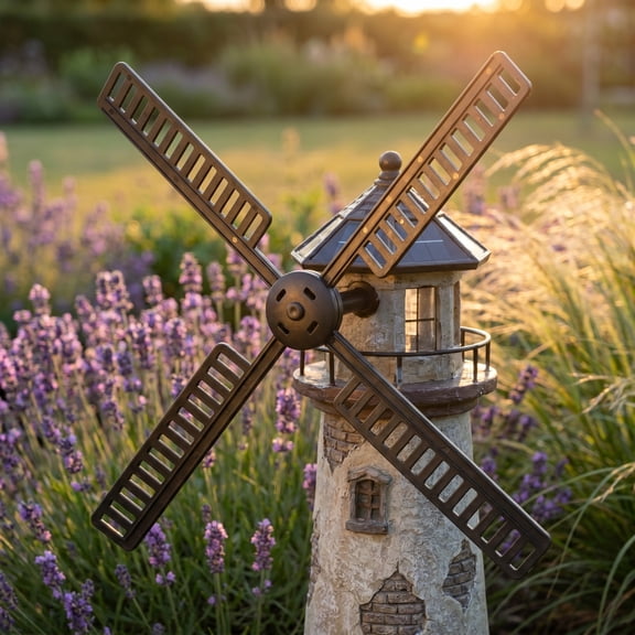 LOLIPPYY 1Set Waterproof Black Plastic Windmill Part for Yard Solar Powered Windmill