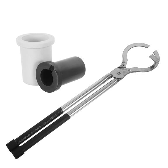 LOLIPPYY 1Set Wear Resistant Graphite Crucible with Pouring Tongs for Metal Melting and Foundry Use