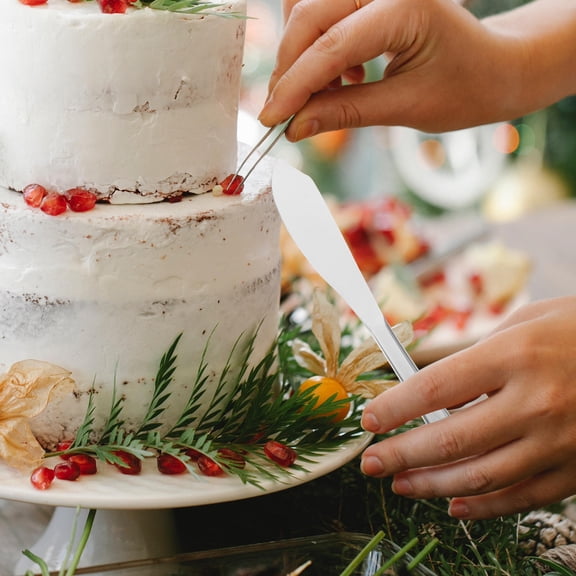 LOLIPPYY 1Set Wedding Cake Cutter and Server Set for Home Bakery Party with Smooth Crystal Handle