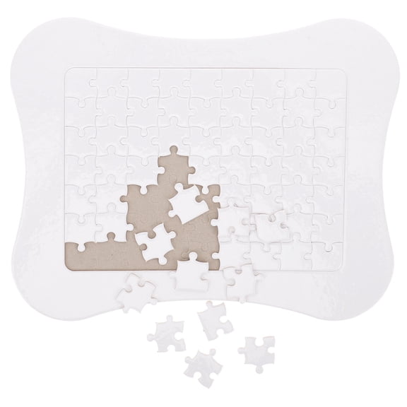 LOLIPPYY White Blank Puzzle Pieces Set for Sublimation Transfer, Paper Craft for Family Fun and Creative Activities