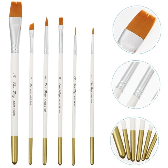LOLIPPYY 1Set White Cake Painting Brush Set for Kitchen Use Featuring Adjustable Smooth Surface and Fine Line Drawing