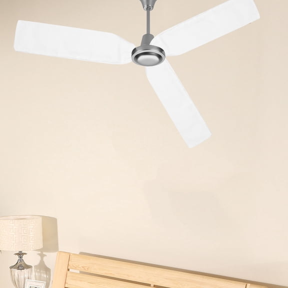 LOLIPPYY White Fabric Ceiling Fan Blade Covers 1 Set for Full , Dust Storage, and Easy Installation