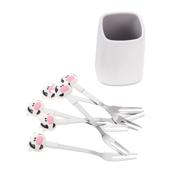 LOLIPPYY 1Set White Food Forks for Home Use Portable Fruit Dessert Picks Ideal for Parties