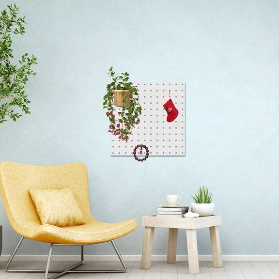 LOLIPPYY 1Set White Metal Pegboard Wall Panel Panel for Garage Tool Storage and Workbench Use
