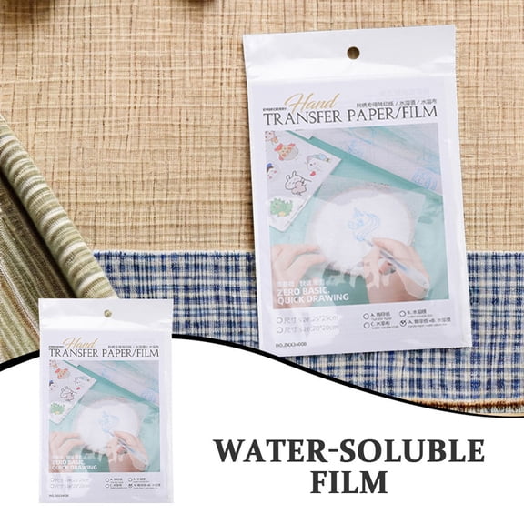 LOLIPPYY 1Set White Water Soluble Embroidery Stabilizer for Shirts Shoes and Bags