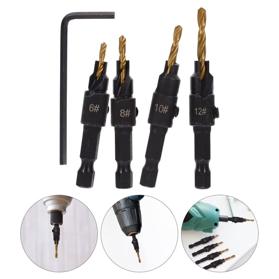LOLIPPYY Woodworking Drill Bit Set with Golden Coating for Smooth Drilling and Reduced Friction, Ideal for Easy Wood Splitting