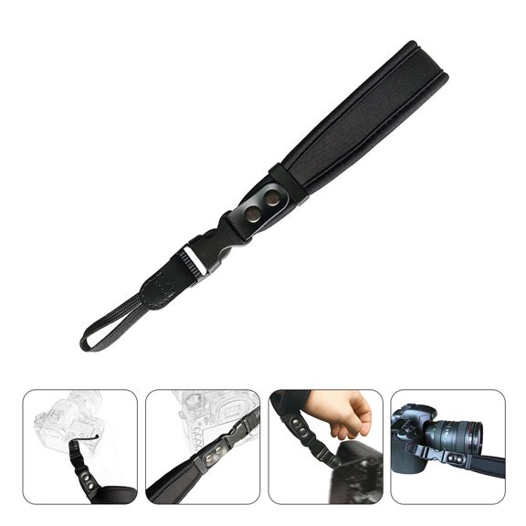 LOLIPPYY 1Set digital camera wrist strap Camera Wrist Strap Neoprene Black Safety Slide for