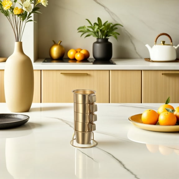 LOLIPPYY 1Sets Stainless Steel Double Wall Coffee Cups with Handle Stackable Insulated Latte Mugs