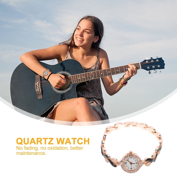 LOLIPPYY 1pc Stylish Quartz Watch for Women Featuring Leaf Bracelet Design Ideal for Daily and Special Occasions