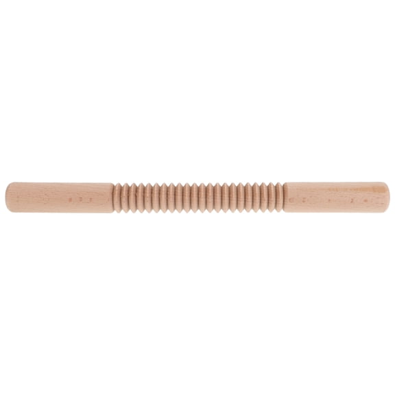 LOLIPPYY Wooden Screw Thread Rolling Pin Non-Stick Kitchen Rolling Stick for Baking and Dough Preparation, 1 Piece, Khaki Color