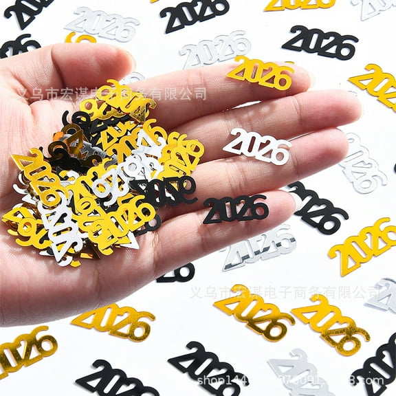 LOLIPPYY 2 Bags 2026 Confetti: 2026 New Year'S Eve Party Supplies - Glitter Confetti For Table Decorations Happy New Year Party Accessories For Festive Atmosphere