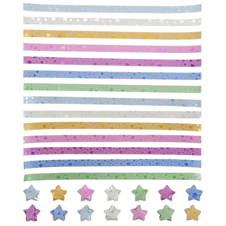 LOLIPPYY 2 Bags of Glitter Star Strips Origami Paper Strips Decorative Origami Star Strips Crafts Paper Strips