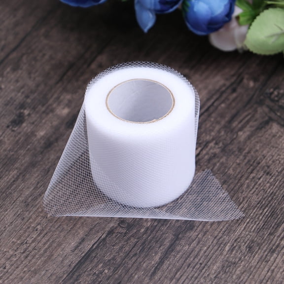 LOLIPPYY 2 PCS White Fabric Tulle Roll for Tutu Material and Event Decorations for Crafters