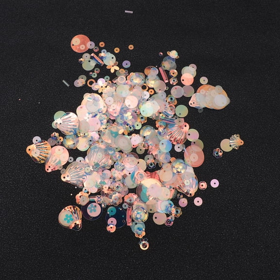 LOLIPPYY 2 Pack Spacer Beads for Bracelet Making DIY Material Sequins Beads Beige