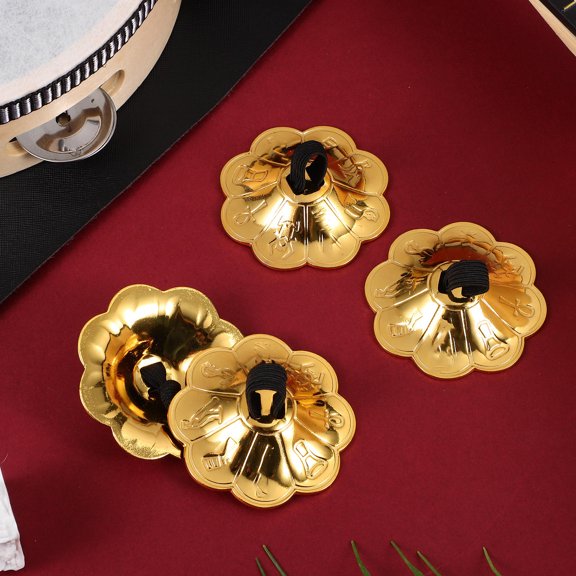 LOLIPPYY 2 Pairs Belly Dancing Copper Cymbals Round Shape for Dancer Party Events