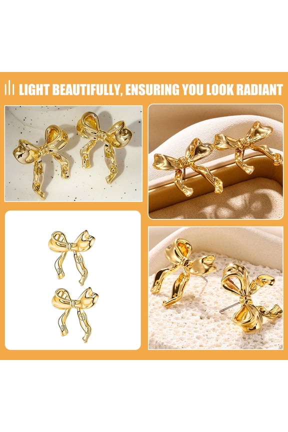 2 Pairs Womens Dangle Bow , Knot Design, Trendy and Versatile for Teens, Parties, and Special Occasions