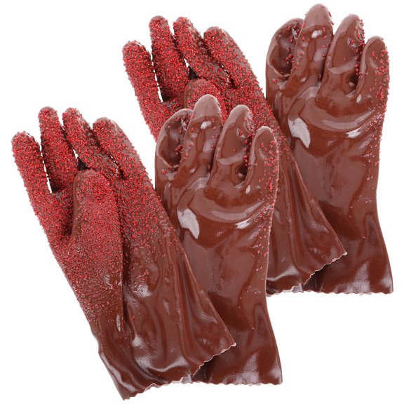 LOLIPPYY 2 Pairs Electricians Gloves Antislip PVC Gloves Waterproof For Plumbing And Cleaning Use