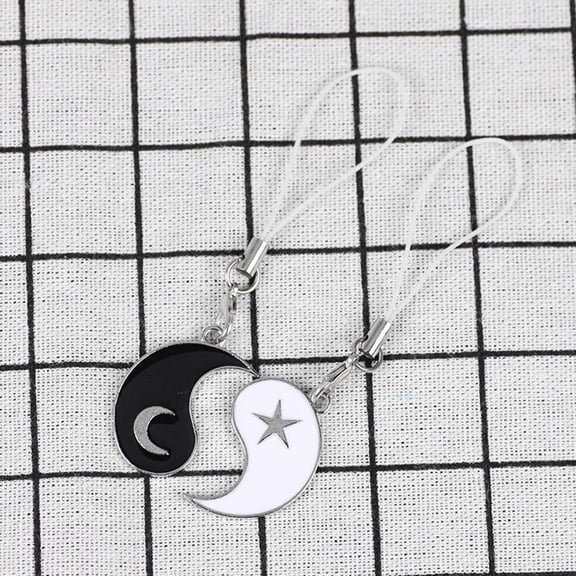 LOLIPPYY 2 Pairs Phone Charm String White Alloy Anti-lost Hanging Chain for Mobile Phones