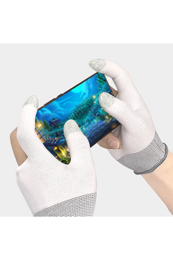 2 Pairs of Finger Touch Gloves for Gaming Black Nylon Non Slip for Various Occasions