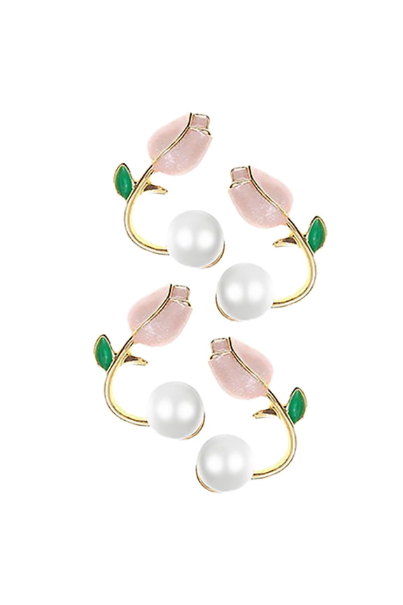 2 Pairs of Flower Studs Assorted Color Faux Decoration Aesthetic Versatile Use for Women