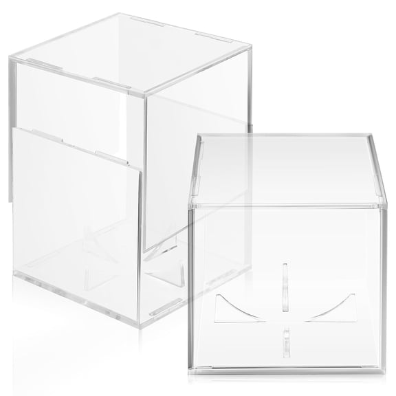 LOLIPPYY 2-Pack Clear Baseball Display Cases Storage Cubes for Collectors, Home Display and