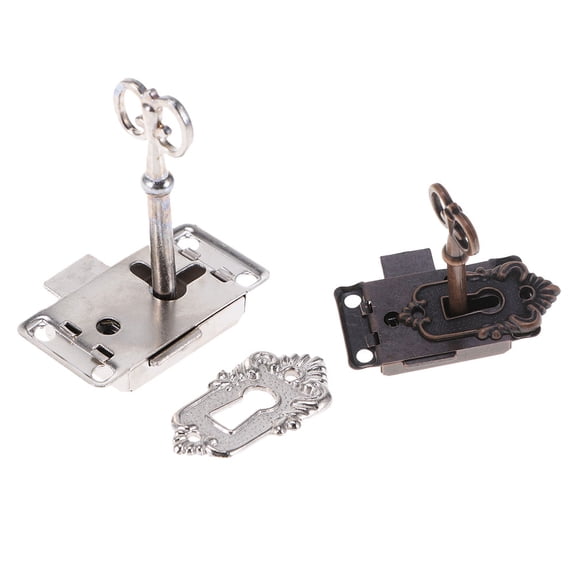 LOLIPPYY 2-Pack Vintage Cabinet Door Locks with Keys, Decorative Furniture Cupboard Lock Set for Enhanced Home Safety and Security