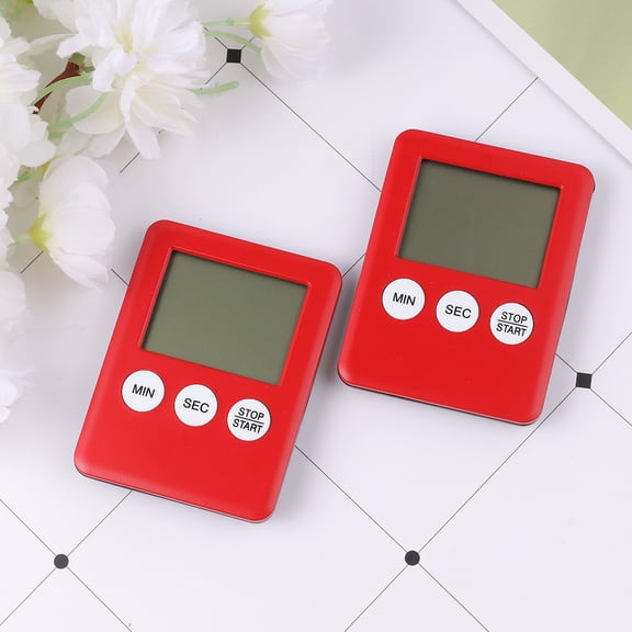 LOLIPPYY 2 Pcs Cooking Timer for Kitchen Red LCD Lens Simple Timer for Home Users