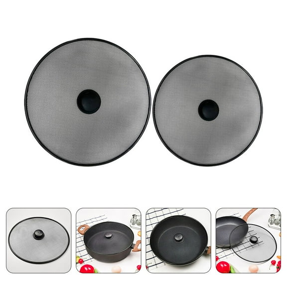 LOLIPPYY 2 Pcs Fry Pan Splatter Guard Stainless Steel Safe Square Mesh for Cooking Pot Home Use
