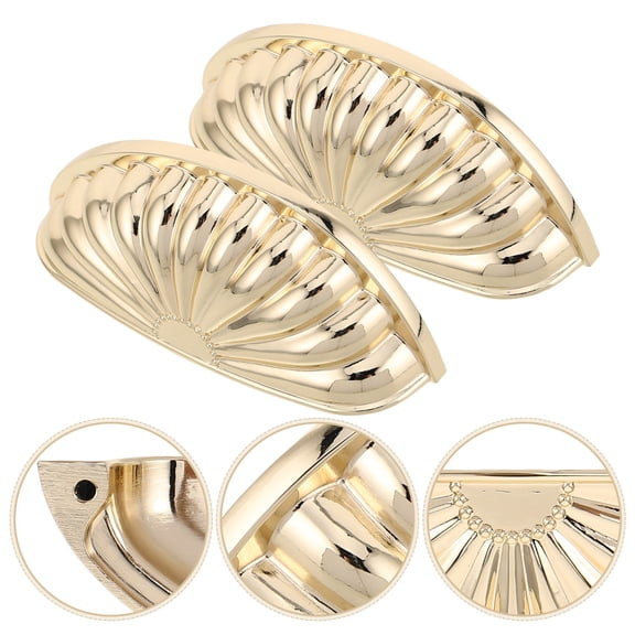 LOLIPPYY 2 Pcs Golden Zinc Alloy Cabinet Cup Handles Elegant Design for Homeowners