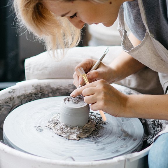 LOLIPPYY 2 Pcs Light Brown Polymer Clay Sculpting Tools for Professionals