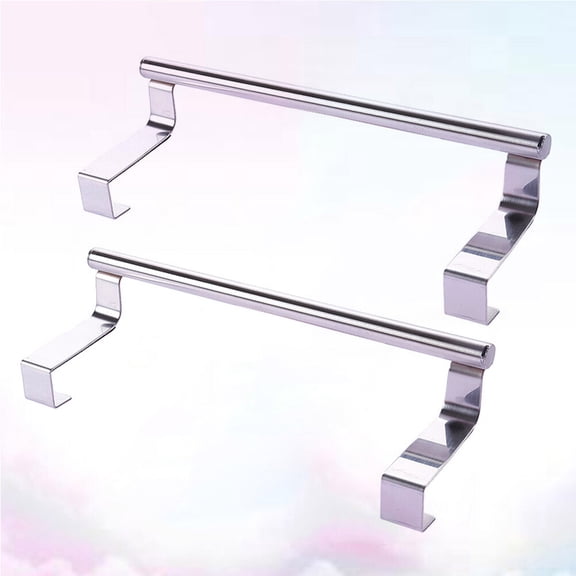 LOLIPPYY 2 Pcs Towel Bar Bathroom Door Stainless Steel Organizer For Apartment Dwellers