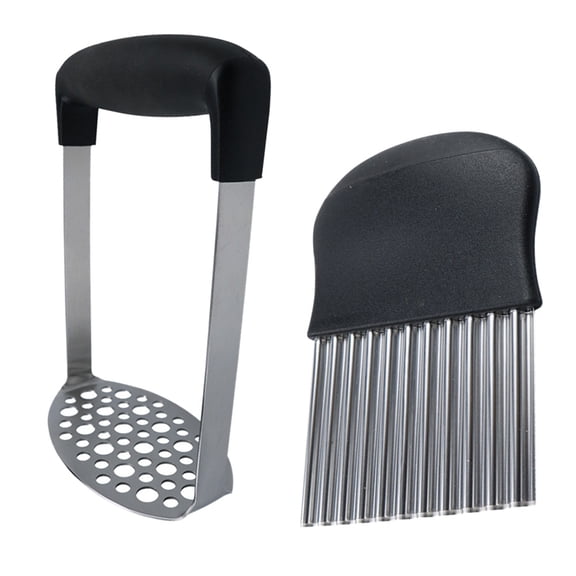 LOLIPPYY 2 Pcs Unique Potato Maker for Mashing Potatoes with 430 Stainless Steel in Black