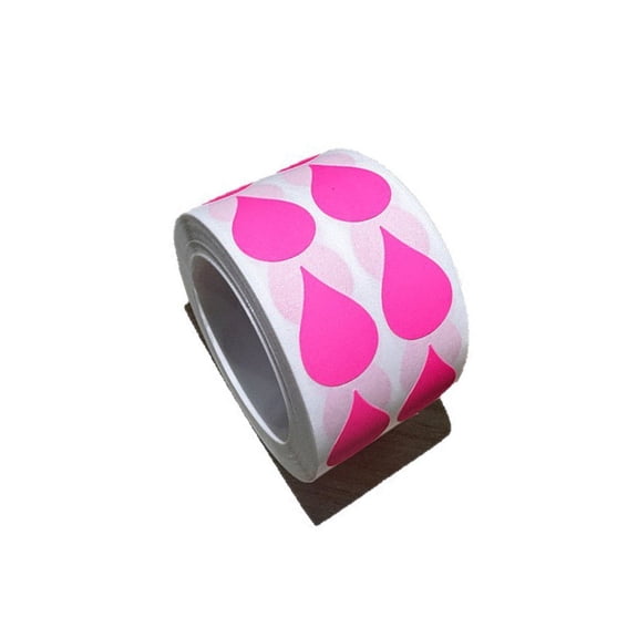 LOLIPPYY 2 Rolls Writable Blank Fluorescent Teardrop Stickers - Labels for Bottles, Canning Jars, Pantry, Inventory, Classroom, Library