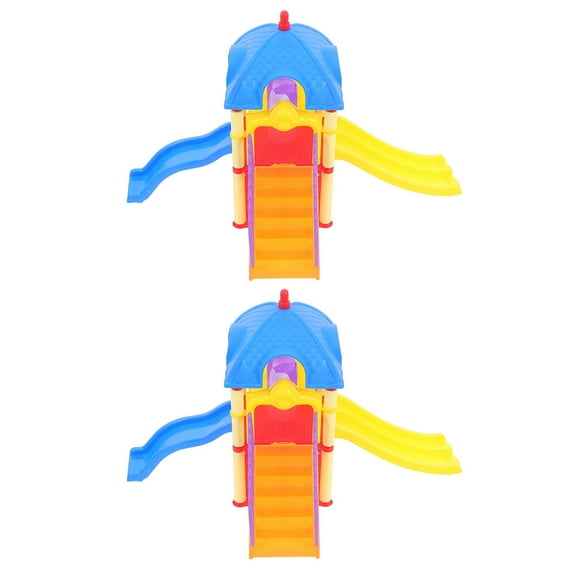 LOLIPPYY 2 Set Mini Toy Slide Models for Doll House Decor Mini Playground Ornaments Crafts Home Accents Child Outdoor Plastic Slides