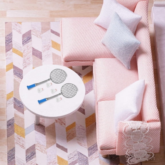 LOLIPPYY 2 Sets Of Micro Badminton Racket Multi Alloy Bag Accessories For Indoor Display