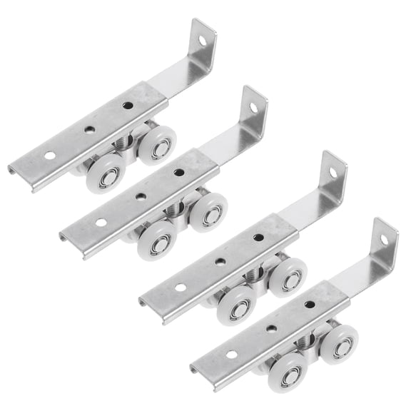 LOLIPPYY 2 Sets Pocket Door Rollers: Stainless Steel Sliding Door Wheel Silent Damping Pulley with Screws - Track Rollers for Kitchen Cabinet Wardrobe Closet