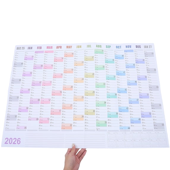 LOLIPPYY 2-Pack 2026 Yearly Wall Calendar - Large Minimalist English Writable Planner Chart - Monthly Schedule Organizer for Home, Office, Classroom