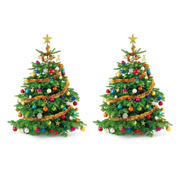 LOLIPPYY 2-Pack Christmas Tree Stickers for Shop Holiday Decoration Stickers